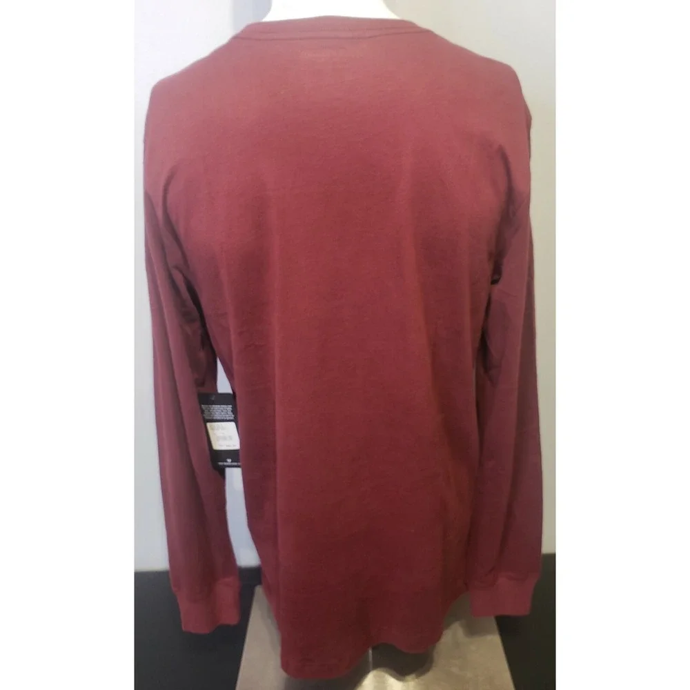 True Religion Mens Sz Medium CWP Crew Longsleeve Basic Lt Sweatshirt Logo Wine‎